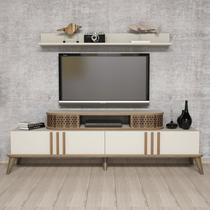 Hanah Home Eylül Mueble de TV Crema